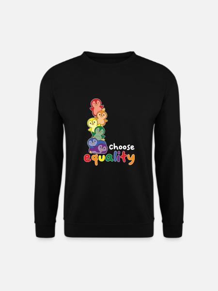 Rainbow Flag Gay Pride LGBTQ Pinguin süßer Pinguin - Unisex Pullover - Schwarz