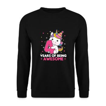 Licorne pour les enfants de 4 ans de quatre ans - Sweat-shirt Unisexe - noir - Devant - Alina (178cm) & Michal (187cm)