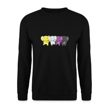 Nonbinary Monkey Flag Pride LGBTQ Cute Monkey - Unisex Sweatshirt - black - Front - Alina (178cm) & Michal (187cm)