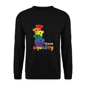 Rainbow Flag Pride LGBTQ Mignon Koala Stack - Sweat-shirt Unisexe - noir - Devant - Alina (178cm) & Michal (187cm)
