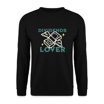 Dividenden Aktien ETF Investor Börse lustig - Unisex Pullover - Schwarz - Vorne - Alina (178cm) & Michal (187cm)