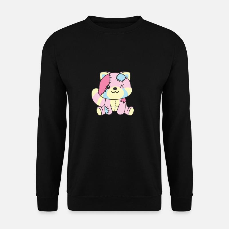 Kawaii Gothic Roter Panda Pastellfarben Gothic - Unisex Pullover - Schwarz