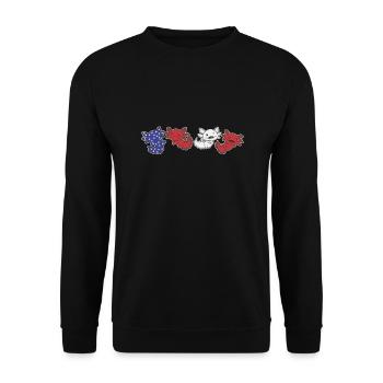 Axolotl für den vierten Juli USA Flagge Axolotls - Unisex Pullover - Schwarz - Vorne - Alina (178cm) & Michal (187cm)