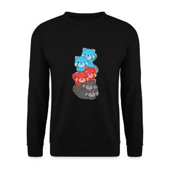 Polyamory Flag Gay Pride LGBTQ Roter Panda Turm - Unisex Pullover - Schwarz - Vorne - Alina (178cm) & Michal (187cm)
