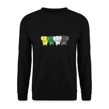 Scoliosexual Flag Pride LGBTQ Cute Elephant - Unisex Sweatshirt - black - Front - Alina (178cm) & Michal (187cm)