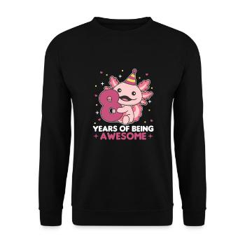 Axolotl pour les enfants de 8 ans de huit ans - Sweat-shirt Unisexe - noir - Devant - Alina (178cm) & Michal (187cm)