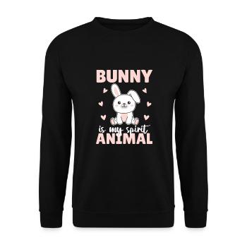 Le lapin est mon animal spirituel - süßer Hase - Sweat-shirt Unisexe - noir - Devant - Alina (178cm) & Michal (187cm)