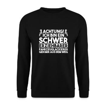 Lackierer Fahrzeuglackierer Autolackierer - Unisex Pullover - Schwarz - Vorne - Alina (178cm) & Michal (187cm)