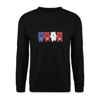Quokka für den vierten Juli USA Flagge Quokkas - Unisex Pullover - Schwarz - Vorne - Alina (178cm) & Michal (187cm)