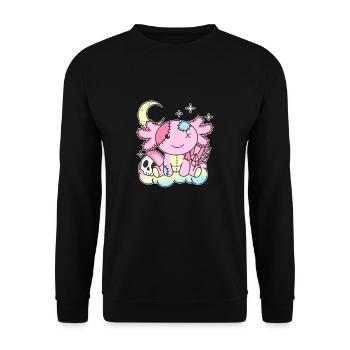 Kawaii Gothic Axolotl Pastel Gothic Goth - Unisex Sweatshirt - black - Front - Alina (178cm) & Michal (187cm)