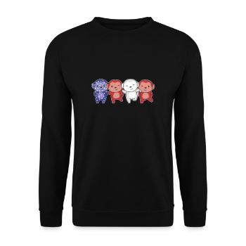 Affe für den vierten Juli USA Flagge Affen - Unisex Pullover - Schwarz - Vorne - Alina (178cm) & Michal (187cm)