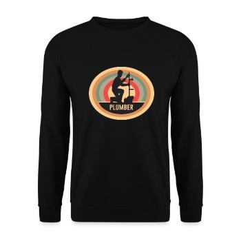 Plumber Retro Funny Sayings Craft - Unisex Sweatshirt - black - Front - Alina (178cm) & Michal (187cm)