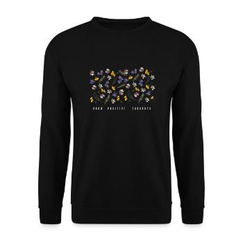 Positive Gedanken wachsen lassen - Unisex Pullover - Schwarz - Vorne - Alina (178cm) & Michal (187cm)