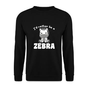 Ich wäre lieber ein Zebra - süßes Zebra - Unisex Pullover - Schwarz - Vorne - Alina (178cm) & Michal (187cm)