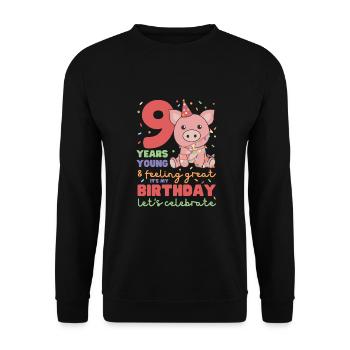 Cochon pour les enfants de 9 ans de neuf ans - Sweat-shirt Unisexe - noir - Devant - Alina (178cm) & Michal (187cm)