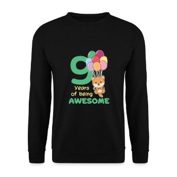 Shiba Inu for 9th birthday children nine years old - Unisex Sweatshirt - black - Front - Alina (178cm) & Michal (187cm)