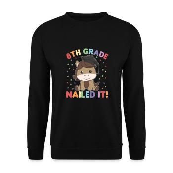 Les enfants de 8e année ont réussi la remise des diplômes des chevaux - Sweat-shirt Unisexe - noir - Devant - Alina (178cm) & Michal (187cm)