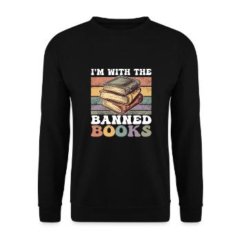 Je suis avec les livres interdits Buchliebhaber Design - Sweat-shirt Unisexe - noir - Devant - Alina (178cm) & Michal (187cm)