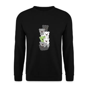 Agender Flag Pride LGBTQ Cute Bear Stack - Sweat-shirt Unisexe - noir - Devant - Alina (178cm) & Michal (187cm)