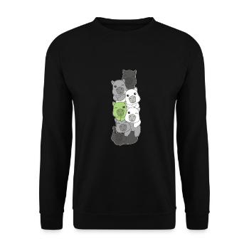 Agender Flag Pride LGBTQ Cute Capybara Stack - Unisex Sweatshirt - black - Front - Alina (178cm) & Michal (187cm)
