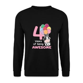Vache pour les enfants de 4 ans - Sweat-shirt Unisexe - noir - Devant - Alina (178cm) & Michal (187cm)