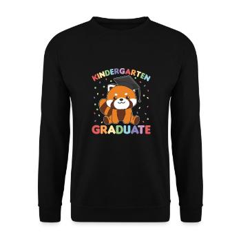 Kids Kindergarten graduate Roter Panda Graduation - Unisex Pullover - Schwarz - Vorne - Alina (178cm) & Michal (187cm)