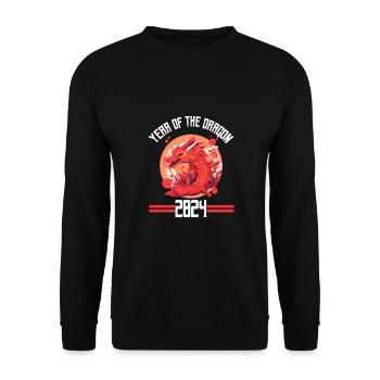Year Of The Dragon 2024 Chinese New Year - Unisex Sweatshirt - black - Front - Alina (178cm) & Michal (187cm)