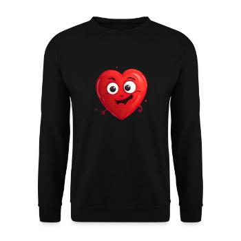 Cheerful heart - Unisex Sweatshirt - black - Front - Alina (178cm) & Michal (187cm)