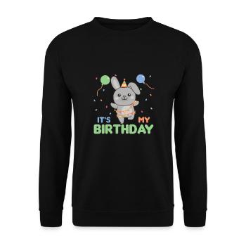 Lapin pour anniversaire pour les enfants c’est mon anniversaire - Sweat-shirt Unisexe - noir - Devant - Alina (178cm) & Michal (187cm)
