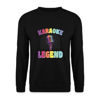 Un chanteur de karaoké dit une légende du karaoké rétro - Sweat-shirt Unisexe - noir - Devant - Alina (178cm) & Michal (187cm)