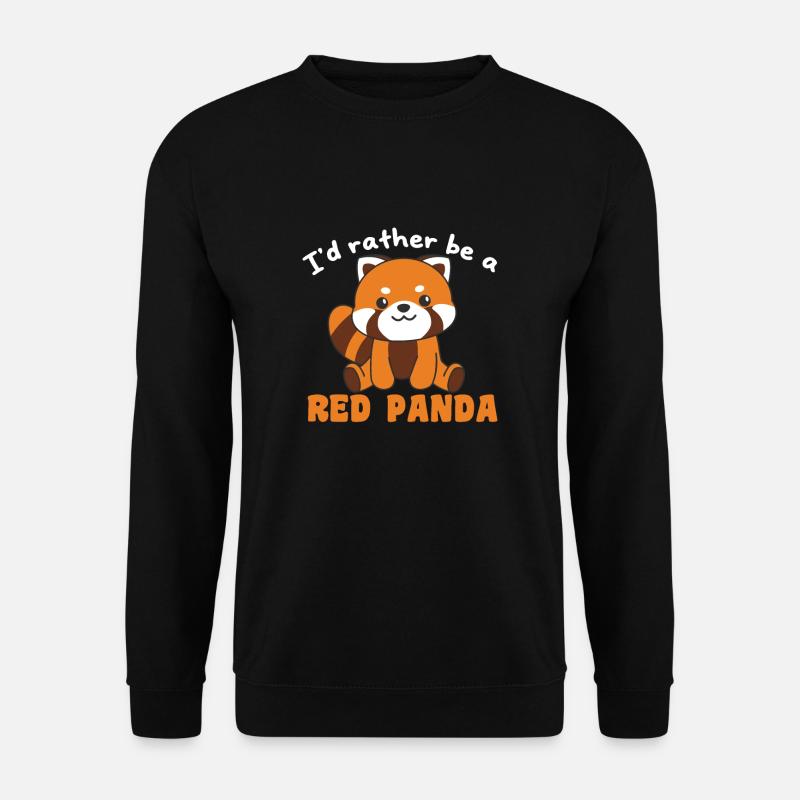 Ich wäre lieber ein Roter Panda süße Roter Panda - Unisex Pullover - Schwarz