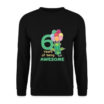Dragon for 6th birthday children six years old - Unisex Sweatshirt - black - Front - Alina (178cm) & Michal (187cm)