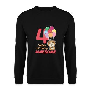 Cochons d’Inde pour les enfants de 4ème anniversaire quatre - Sweat-shirt Unisexe - noir - Devant - Alina (178cm) & Michal (187cm)