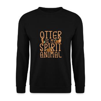 Otter is my spirit animal - süßer Otter - Unisex Pullover - Schwarz - Vorne - Alina (178cm) & Michal (187cm)