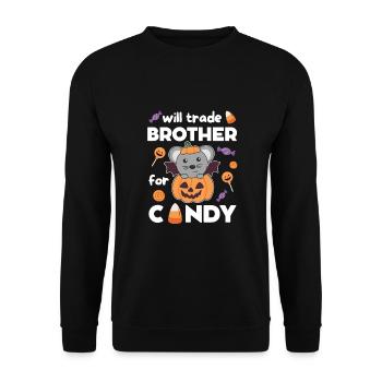 Mouse Halloween swap brother for sweets - Unisex Sweatshirt - black - Front - Alina (178cm) & Michal (187cm)