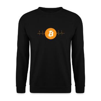 Bitcoin Heartbeat - Sweat-shirt Unisexe - noir - Devant - Alina (178cm) & Michal (187cm)