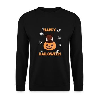 Okapi in pumpkin sweet okapis Happy Halloween - Unisex Sweatshirt - black - Front - Alina (178cm) & Michal (187cm)