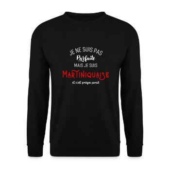 Pas parfaite mais martiniquaise - Sweat-shirt Unisexe - noir - Devant - Alina (178cm) & Michal (187cm)