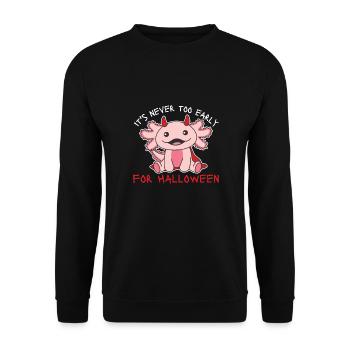 Axolotl il n’est jamais trop tôt pour le diable d’Halloween - Sweat-shirt Unisexe - noir - Devant - Alina (178cm) & Michal (187cm)