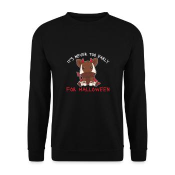 Okapi il n’est jamais trop tôt pour les diables d’Halloween - Sweat-shirt Unisexe - noir - Devant - Alina (178cm) & Michal (187cm)
