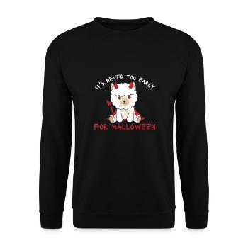 Alpaga : il n’est jamais trop tôt pour les diables d’Halloween - Sweat-shirt Unisexe - noir - Devant - Alina (178cm) & Michal (187cm)