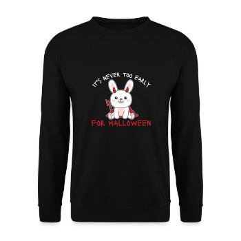 Lapin, il n’est jamais trop tôt pour le diable d’Halloween - Sweat-shirt Unisexe - noir - Devant - Alina (178cm) & Michal (187cm)