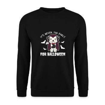 Dalmatiens il n’est jamais trop tôt pour Halloween vampire - Sweat-shirt Unisexe - noir - Devant - Alina (178cm) & Michal (187cm)
