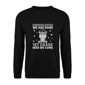 Kids Kindergarten graduate Hippo 1st grade - Unisex Pullover - Schwarz - Vorne - Alina (178cm) & Michal (187cm)