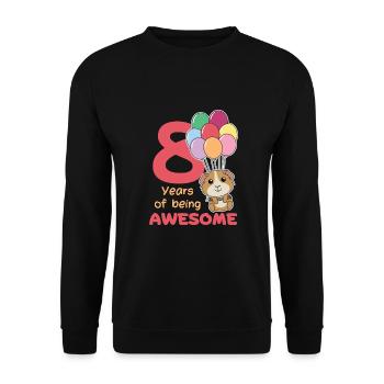Cochons d’Inde pour les enfants de 8e anniversaire huit - Sweat-shirt Unisexe - noir - Devant - Alina (178cm) & Michal (187cm)