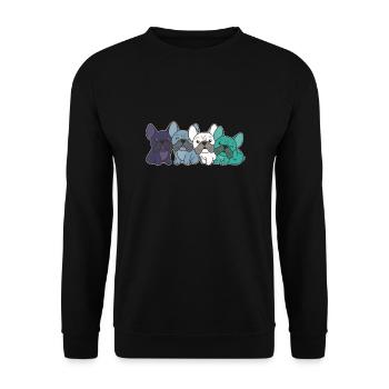 oriented aroace Flag Pride LGBTQ Frenchi Dog - Unisex Sweatshirt - black - Front - Alina (178cm) & Michal (187cm)