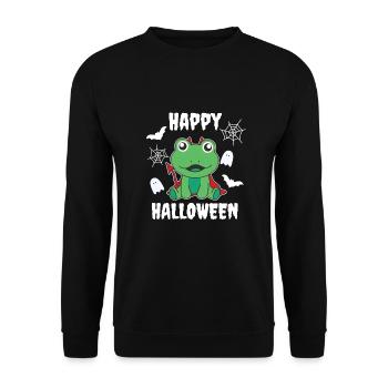 Frog Happy Halloween Devil Costume - Unisex Sweatshirt - black - Front - Alina (178cm) & Michal (187cm)