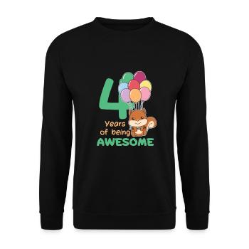 Squirrel for 4th birthday children four years - Unisex Sweatshirt - black - Front - Alina (178cm) & Michal (187cm)