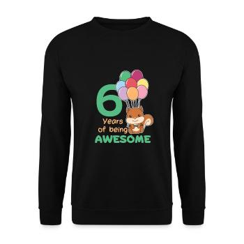 Squirrel for 6th birthday children six years - Unisex Sweatshirt - black - Front - Alina (178cm) & Michal (187cm)