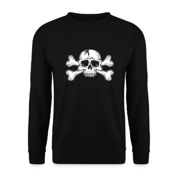 skull with bones - Unisex Sweatshirt - black - Front - Alina (178cm) & Michal (187cm)